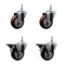 Service Caster 35 Inch Maroon Polyurethane 38 Inch Threaded Stem Caster Set 2 Brakes SCC SCC-TS20S3514-PPUB-MRN-381615-2-PLB2 - alternate 1